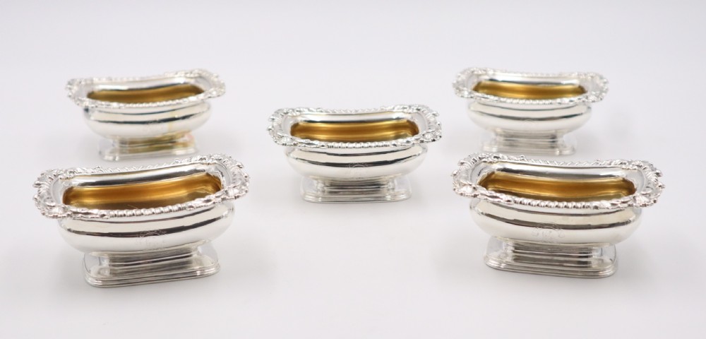 set of five paul storr silver salts