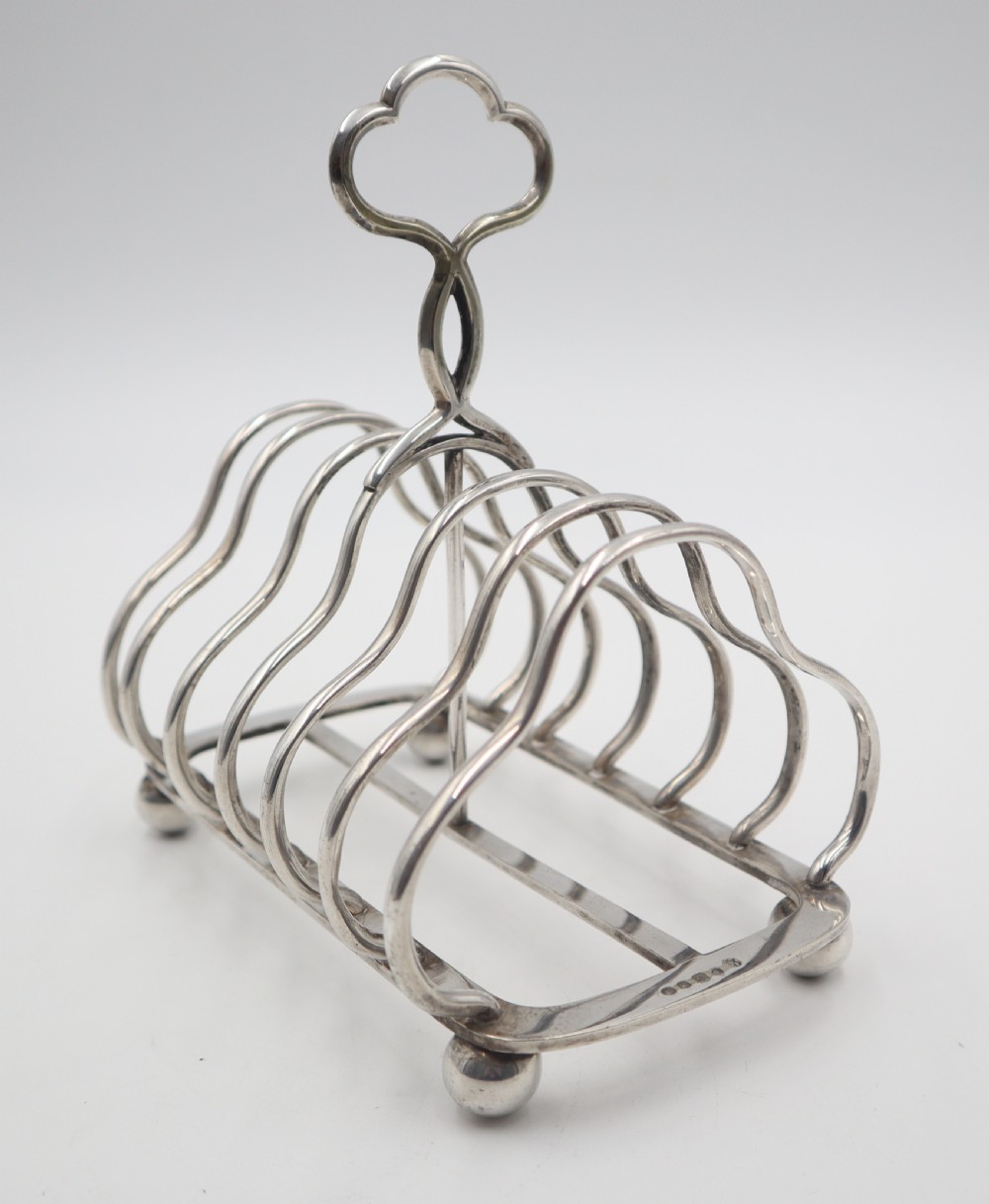 antique silverplated toast rack