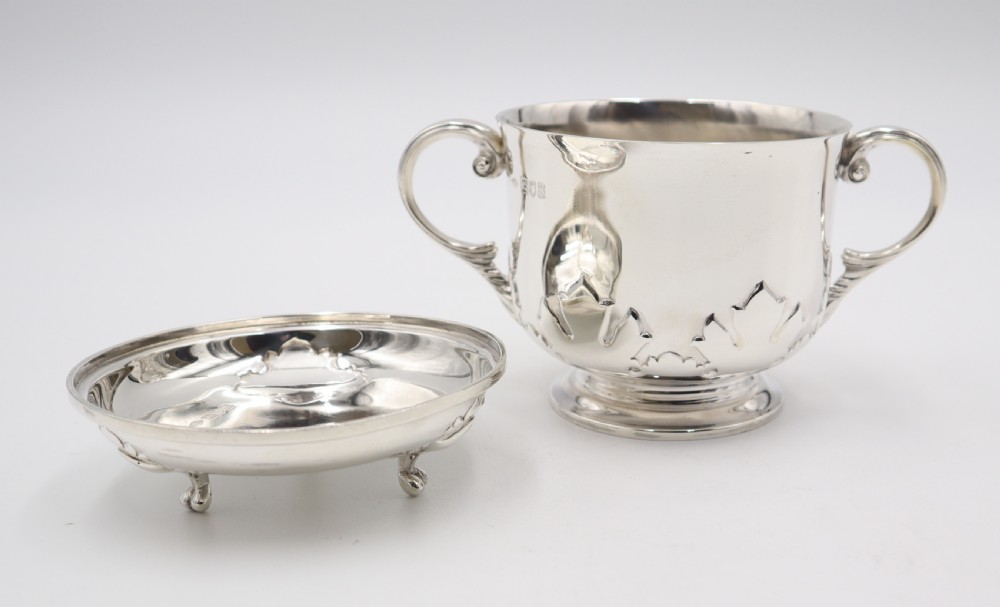 antique silver porringer cover
