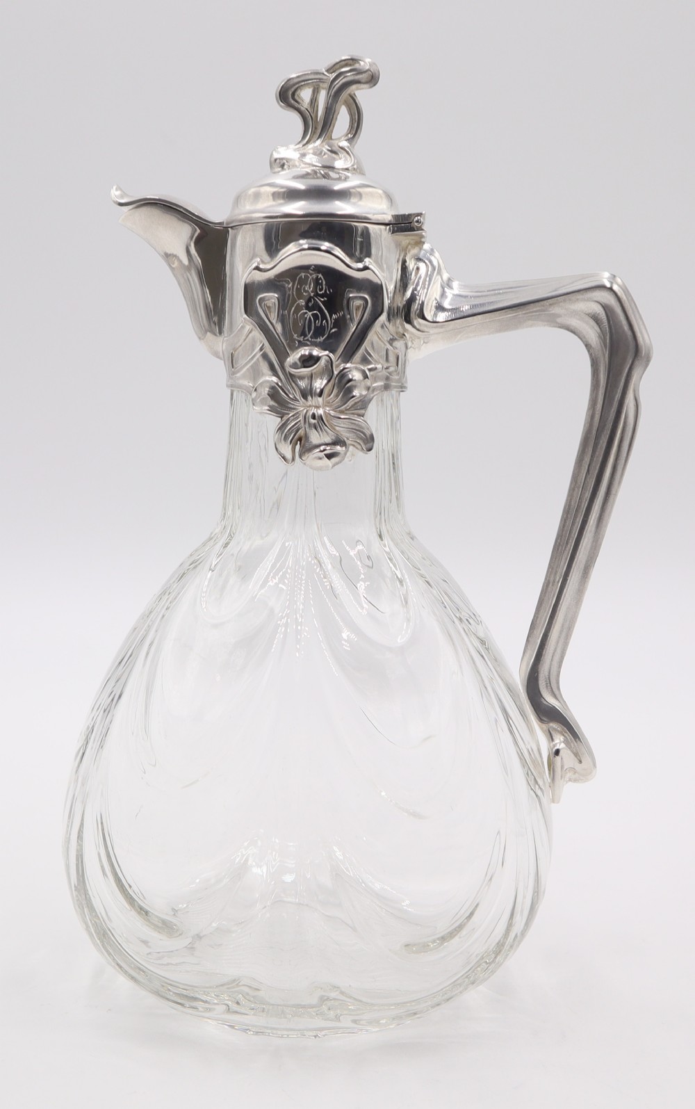 antique silverplate glass claret jug